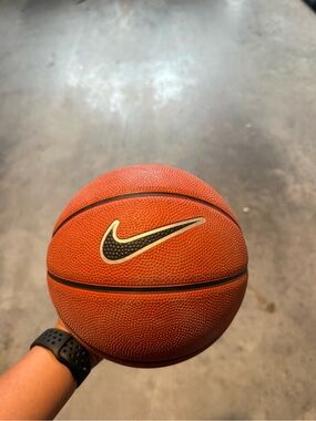 Mini Nike Orange Basketball with Black and White Swoosh